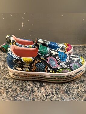 Liliana Multicolor Slip-On Snake Print Platform Sneakers Size 10